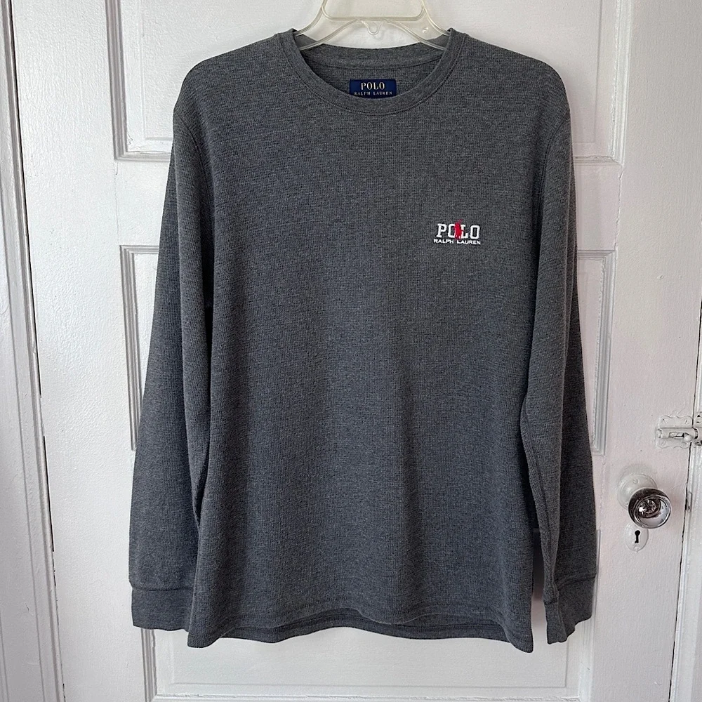 3/$20💥 Polo Ralph Lauren Thermal Long Sleeve Shirt Embroidered Horse Loungewear